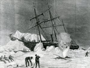 "Pandora" knäckt i isen, Melville Bay 24 juli, från "The Illustrated London News", 1876 av English School